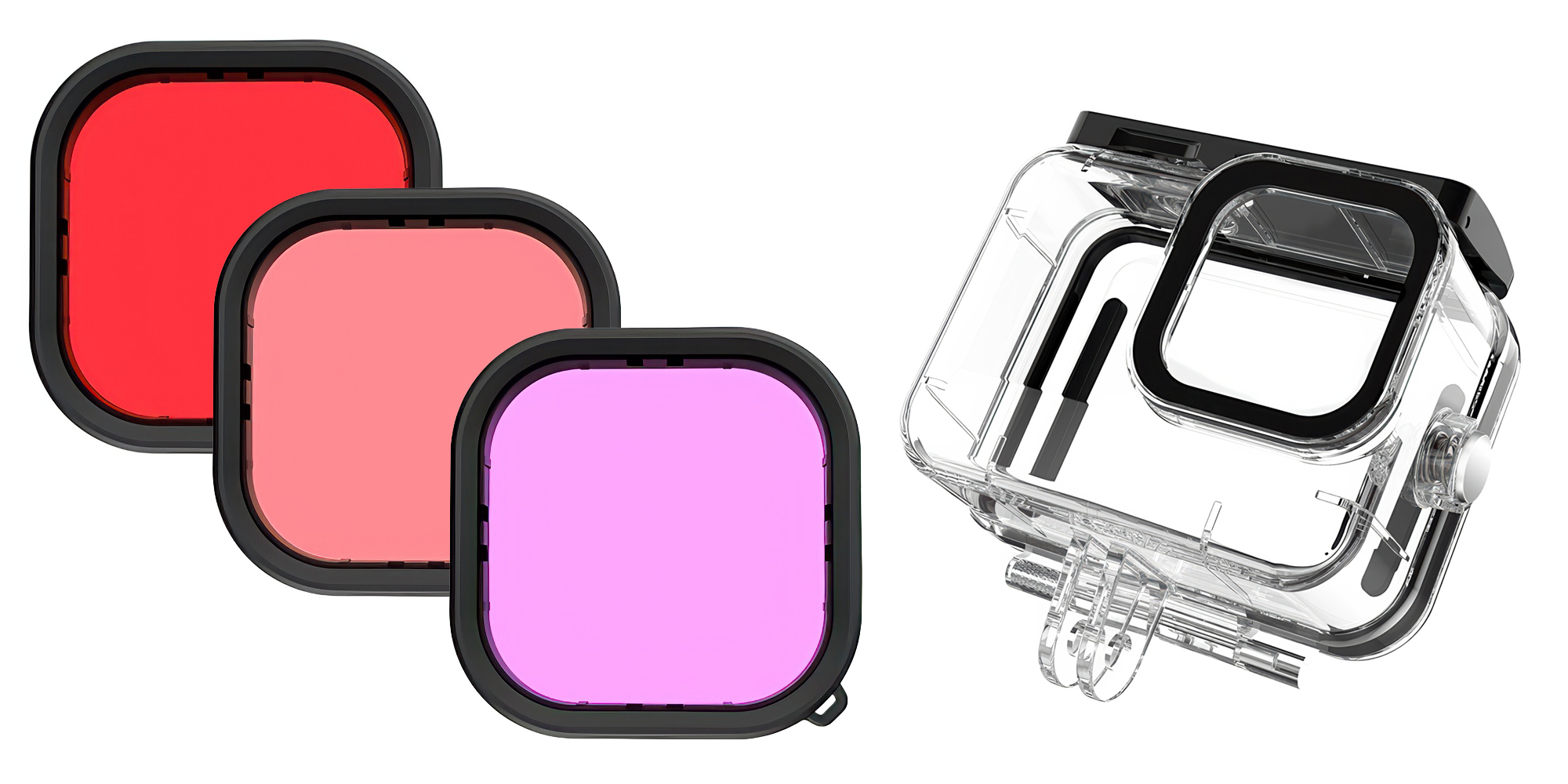 width=100% Zestaw filtrów do nurkowania Telesin GP-FLT-904 do kamer GoPro 9 / 10 / 11 / 12 / 13